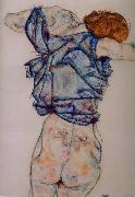 kvinna under avkladning, Egon Schiele